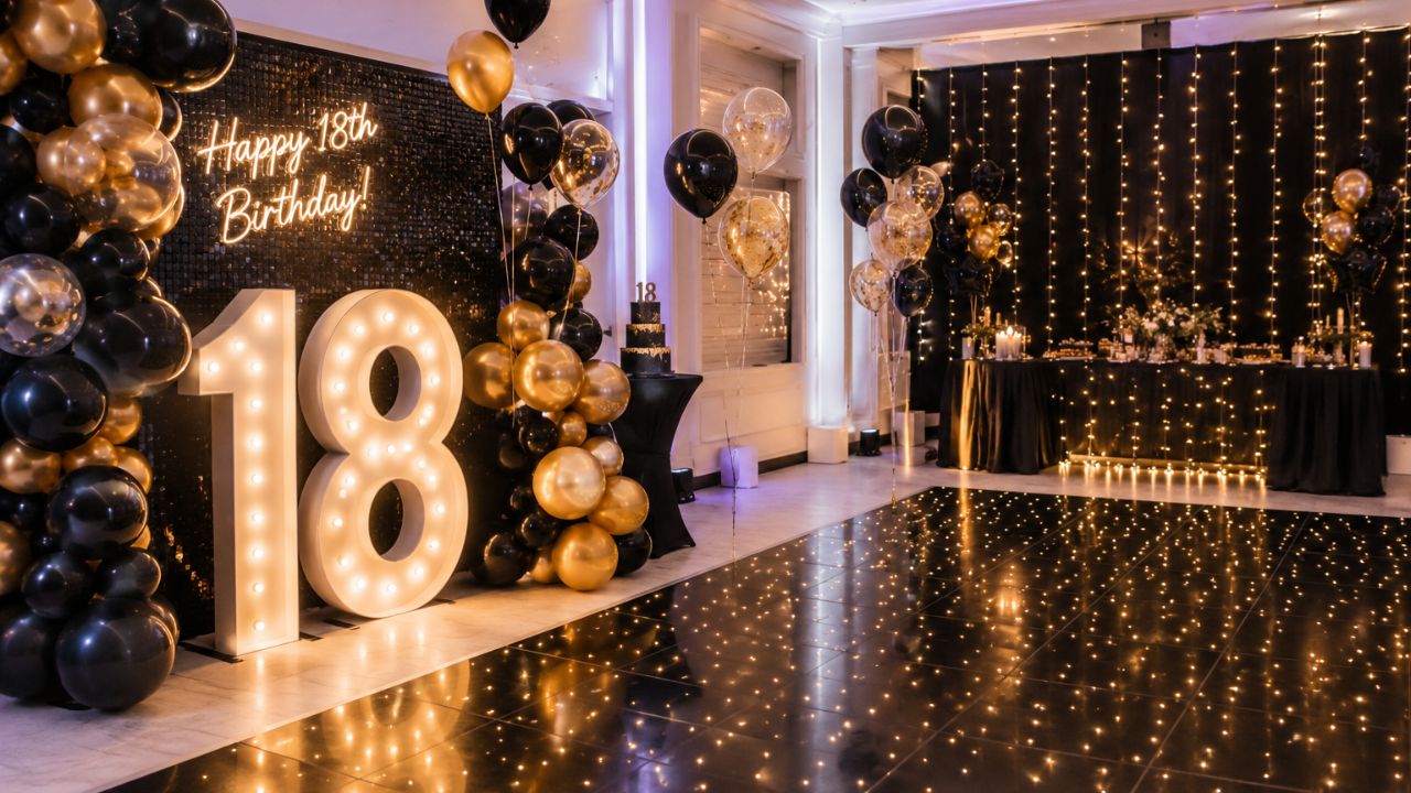 dekoracje przygotowane na osiemnastkę