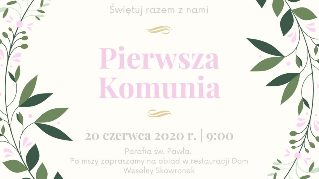Ile kosztują zaproszenia na komunię?